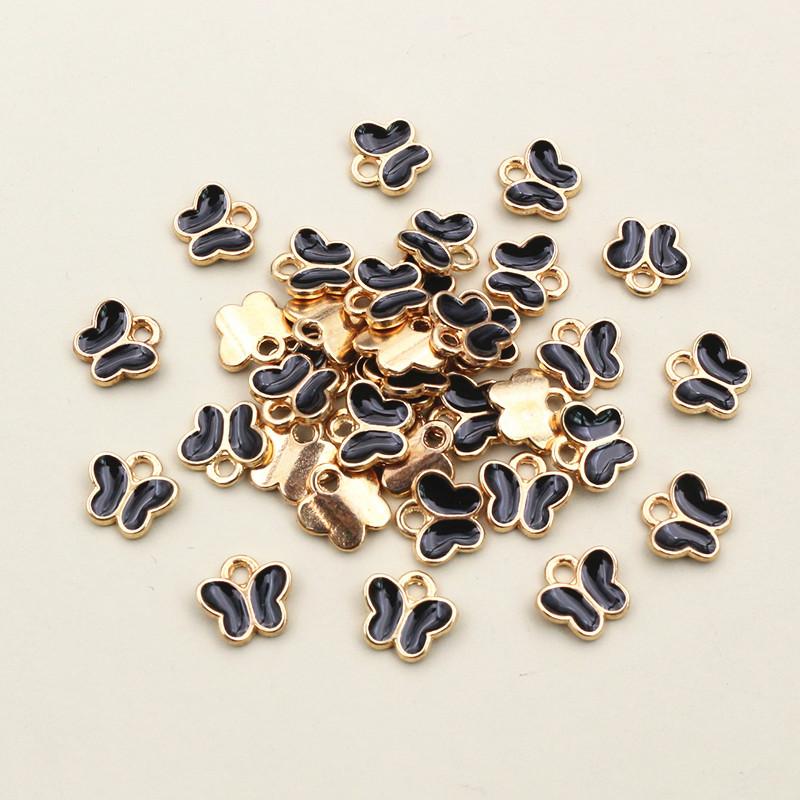 50Pcs 8x8.5mm Small Alloy Butterfly Charms Pendants Multi Colors For DIY Bracelet Necklaces Jewelry Making Accessories