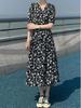 Elegant Floral Print Dress: Fresh Forest Girl Style, Simple and Gentle, Age-Reducing, Waist-Cinching Design