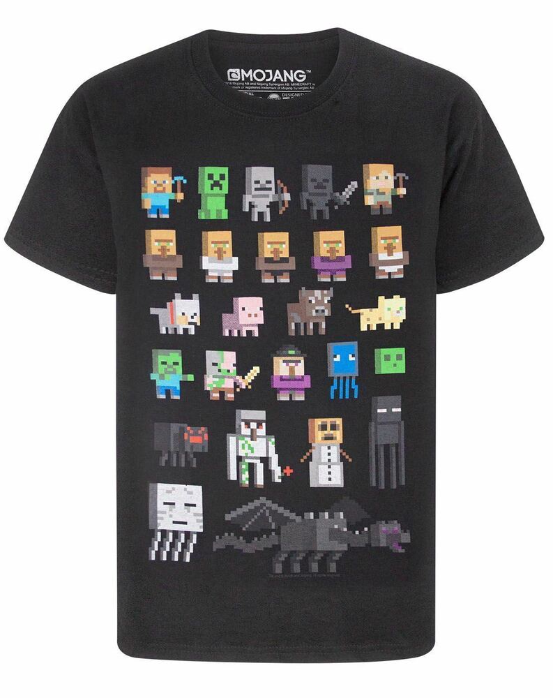 

Черная футболка унисекс с короткими рукавами Minecraft Boys Sprites Gamer