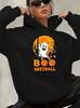 Pastel Halloween Rainbow Ghost Print Hoodie for Women THE BOO CREW Halloween Family Matching Outfits Pumpkin Graphic Sweatshirt
