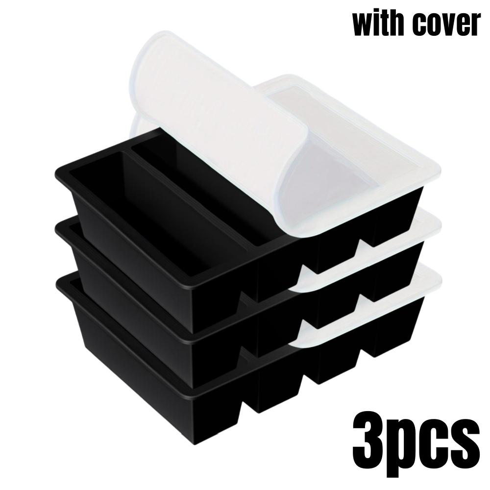 1/4 Stück Großes Rechteckiges Eiswürfelform-Set mit Deckel Stapelbare Gefriertabletts für Flaschen Getränke Lange Würfelform Küchenartikel