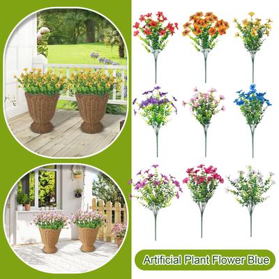 Outdoor Artificial Flowers Fake Plants Artificial Outdoor Greening Morning -UV Plastic Shrubs Decoration