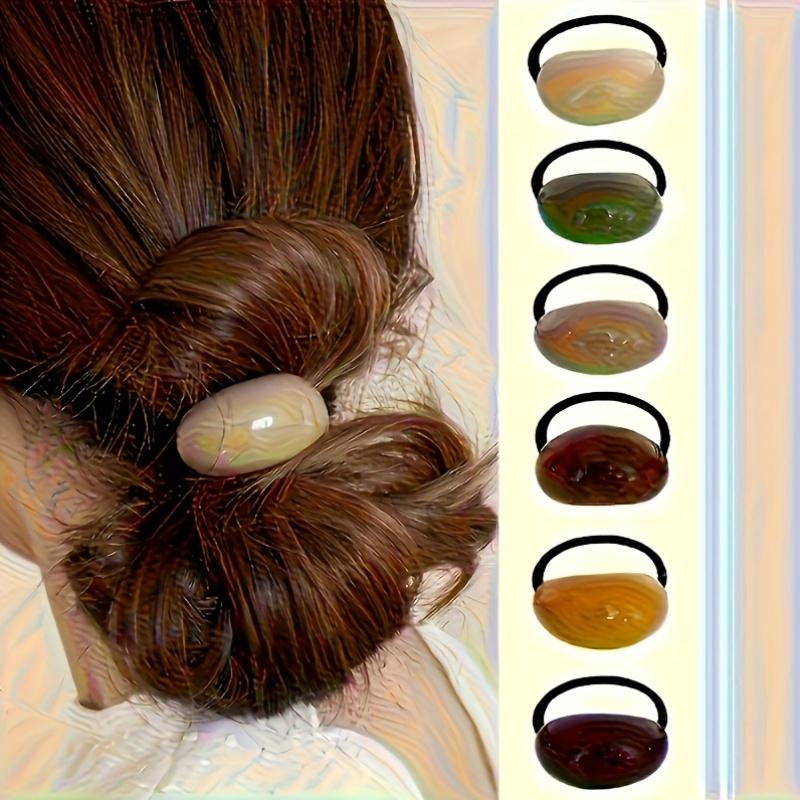 Vintage French-Inspired High-Elasticity Hair Ties for Women - Elegant Solid Color Ponytail Holders, Durable & Comfortable Hair Accessories