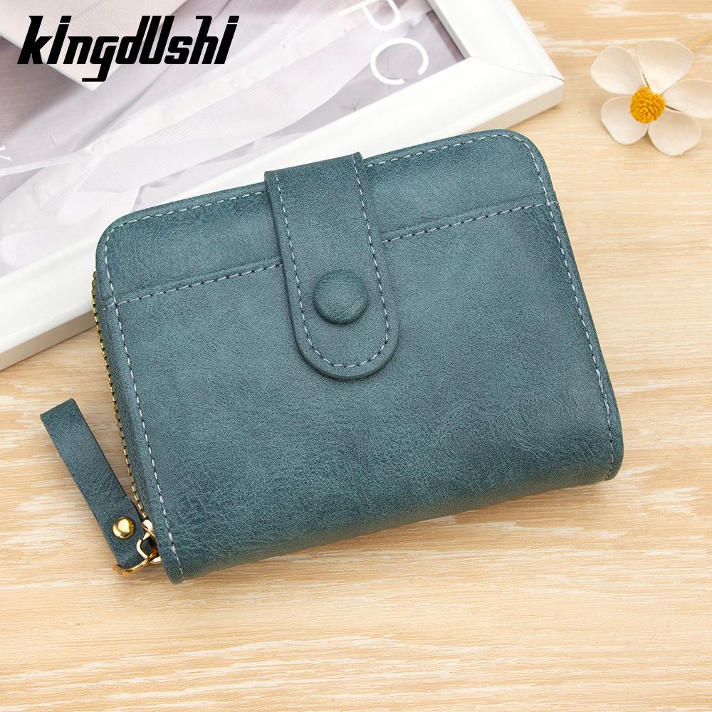 

Women s Fashion Solid Color PU Wallet - Zipper Coin Purse with Multi-Card Slots, New Style синій