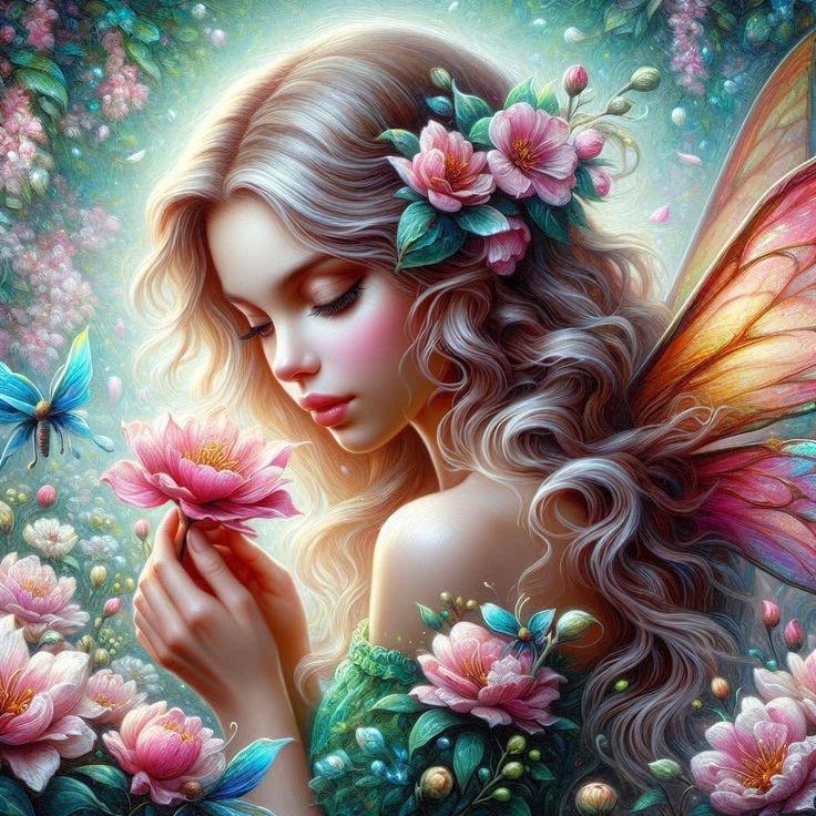 

Эльф и цветы Алмазная картина 5d Полный квадратный круглый алмаз вышивка Женщина Пейзаж Мозаика Наборы для вышивки крестом Домашний декор J4011 round 40x40cm зелёный