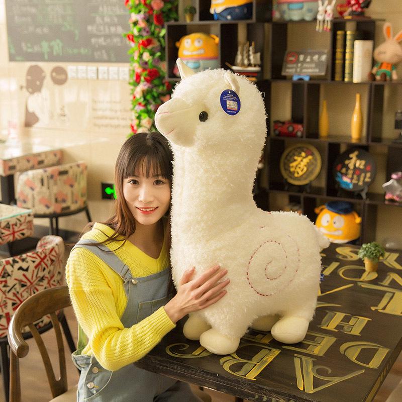 Giant Cute Alpaca Plush Toy Stuffed Animal Pillow for Sleeping, Soft Bedding Doll Birthday Gift for Girls