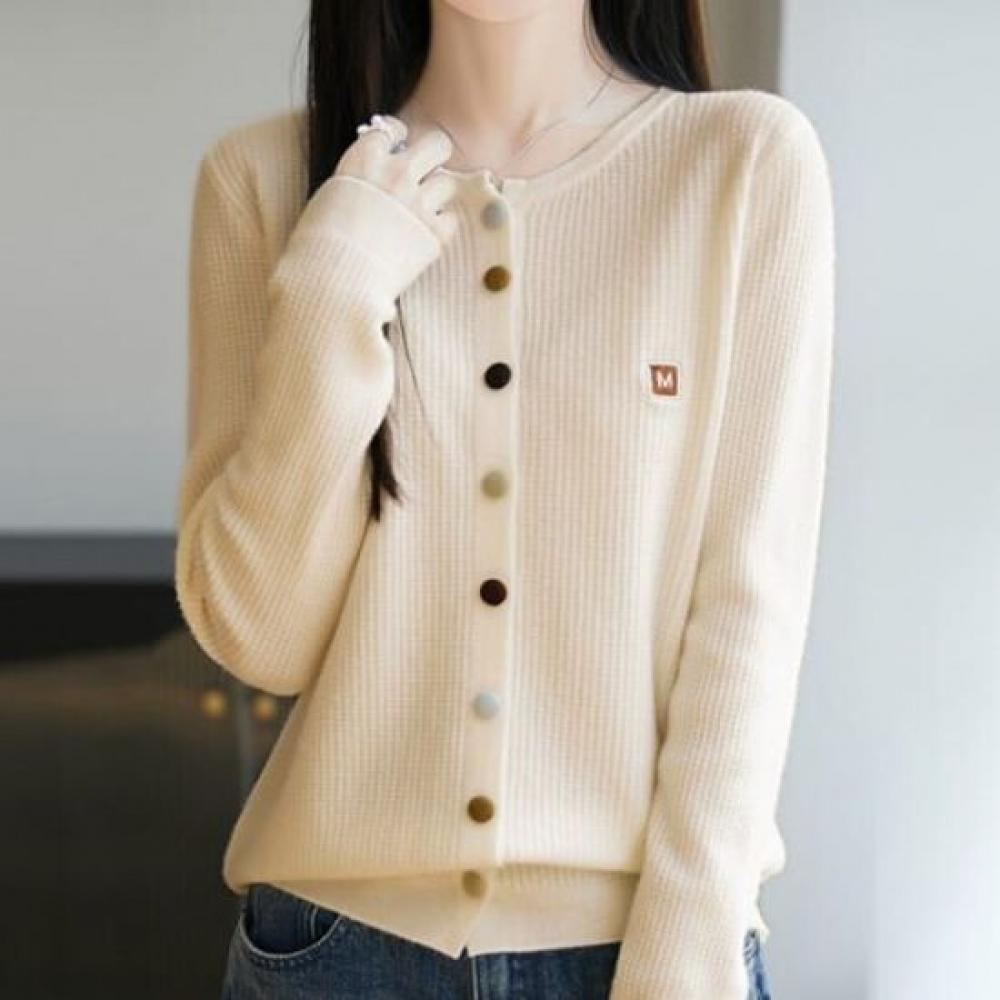 Navava Women Ribbed Daily Long Sleeve Knit Cardigan Nk3138