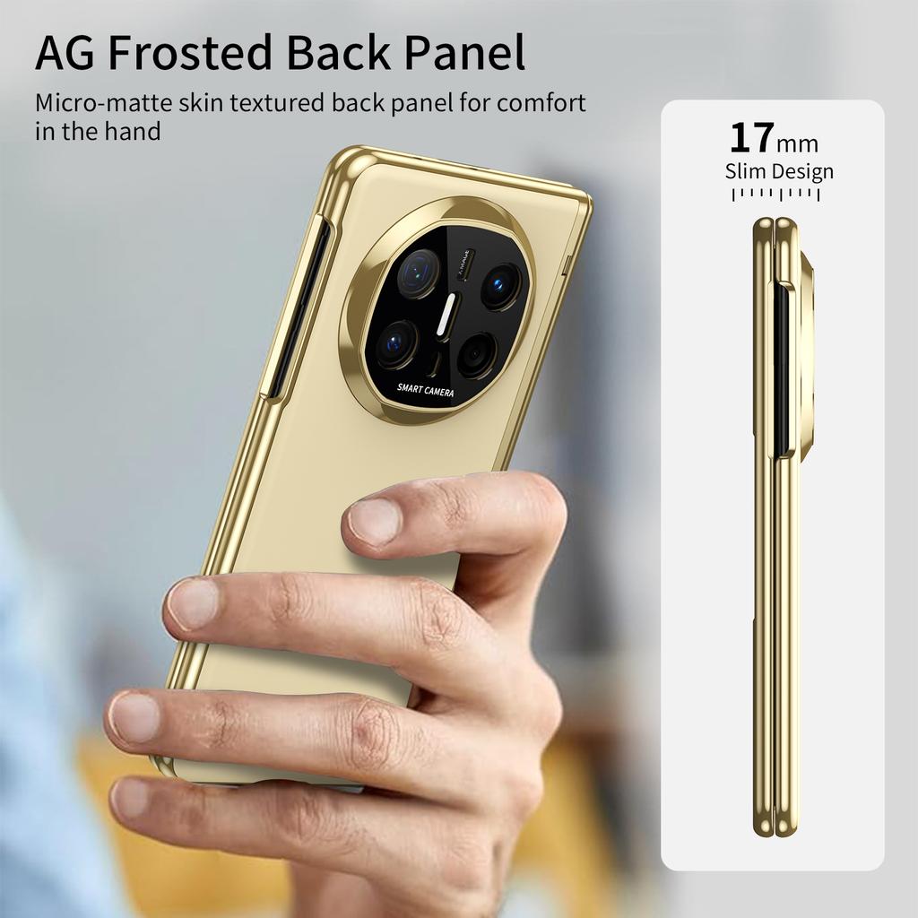For Huawei Mate X6 AG Matte Vacuum Plating Hinge Full Protective Glass Front Film Drop Resistant Phone Case