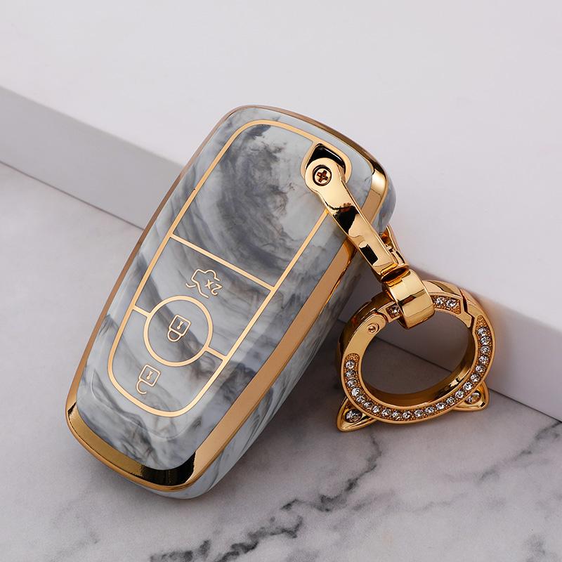 TPU Car Key Case Cover for Ford Escape Focus Kuga Explorer Taurus Keyring Remote Control 5 Button Protection 6 Colors (as the picture,1cm*1cm*1cm)