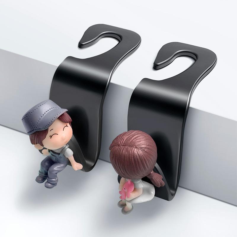 Cute 3D Cartoon Car Seat Back Hooks - Couple Collection