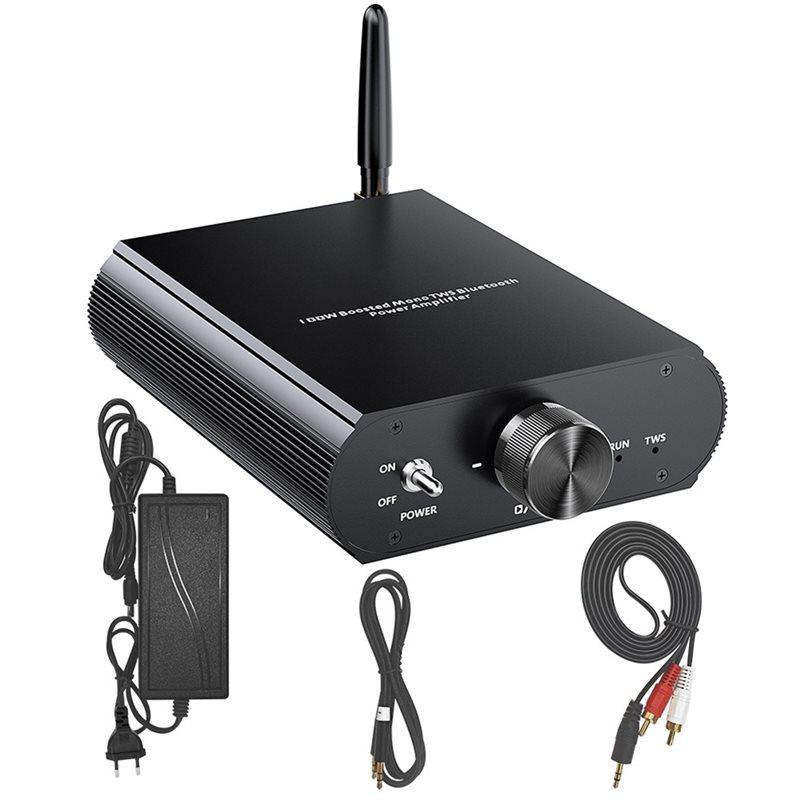 YS-T100W TPA3116 Bluetooth 5.3 Mono Power Amplifier, 12-24V Boost Mini Audio 100W Amplifier Support APP Control