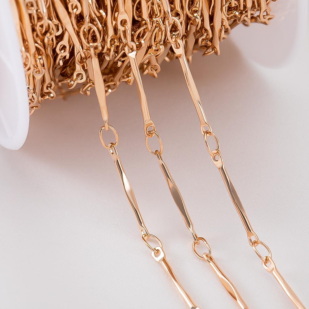 2Meters 1Meter 0.5Meter Flat Stick Basic Chain Bracelet Necklace Copper Chains Line Clothing Decorative Chain for Jewelry Making