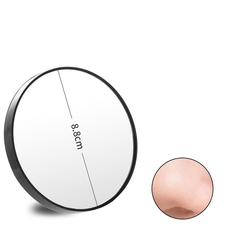 In Stock: 5x Double Suction Cup Magnifying Makeup Mirror - Enhance Pores, Blackheads & Pimples Visibility; Ideal for Eyebrow Shaping.