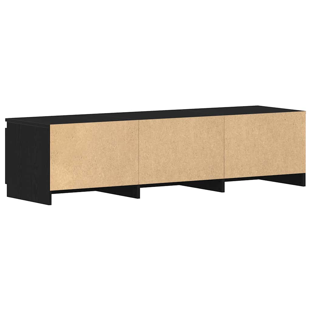 TV Stand Black Oak Effect 140 x 40 x 36 cm Engineered Wood