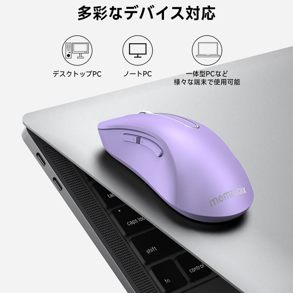 memzuoix Wireless Mouse, 2.4GHz, Ergonomic Design, Long-Term Use, Fatigue-Free, 1400DPI High-Precision Optical Tracking, USB Receiver Included, 5 Butt
