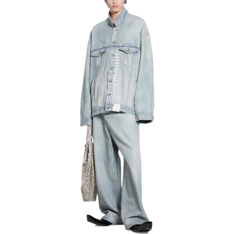Balenciaga Size Sticker Denim Jacket 767947TDW144016