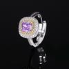 Autumn And Winter Jewelry Set High Carbon Diamond Ice Flower Cut Copper Inlaid Purple Diamond Set Main Stone 6 * 6