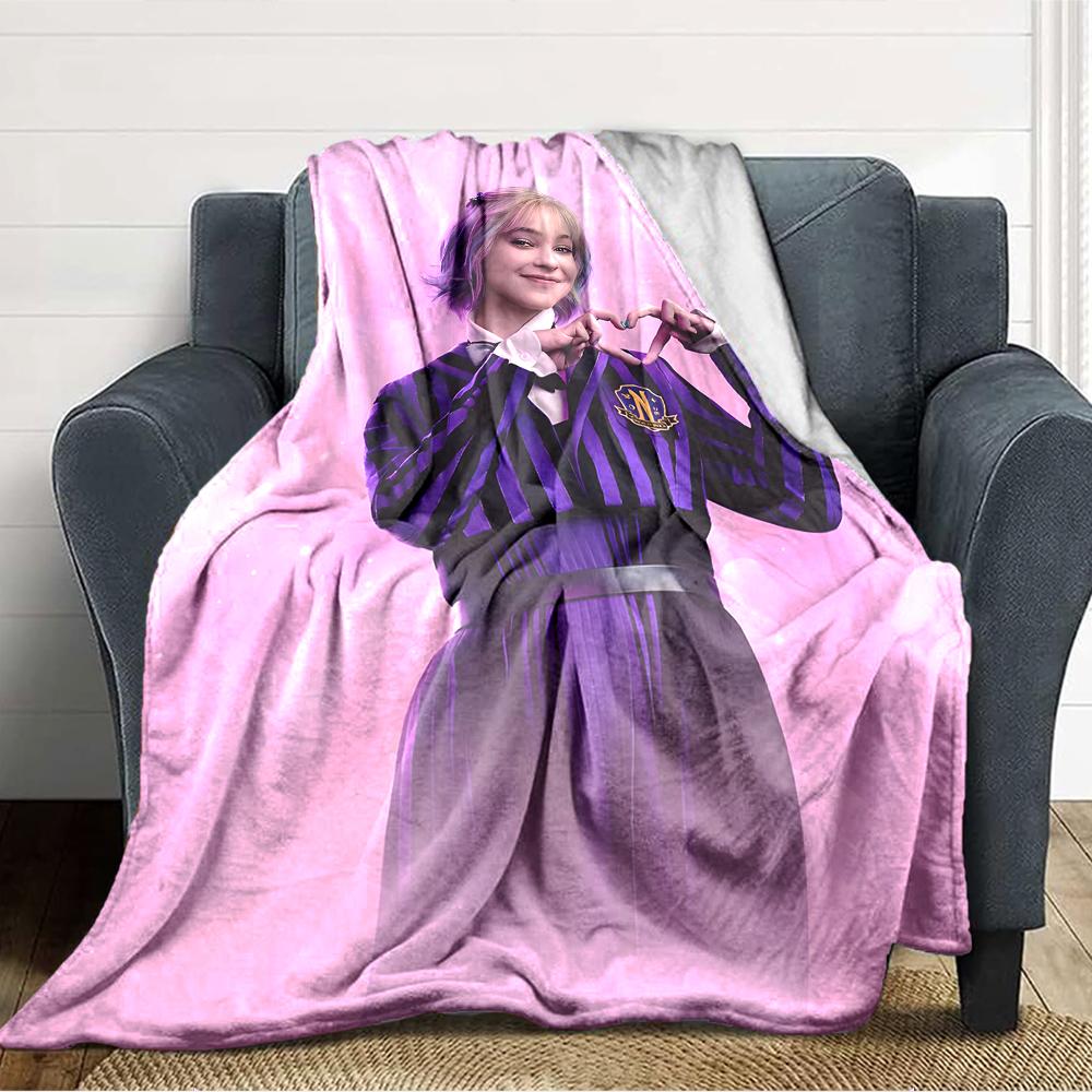 1pc Addams Family Wednesday9 Blanket, Gift, for Men and Women, Soft Blanket, Good for Sofa Bed Couch Travel, Lightweight Flannel Blanket