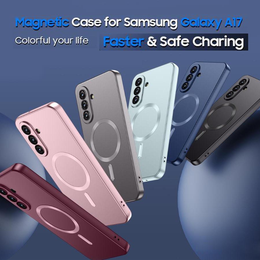 For Magsafe Metallic Thin Soft TPU Case for Samsung Galaxy A57 A56 A55 A36 A35 A34 A26 A25 A17 A16 A07 A06 Lens Protection Cover