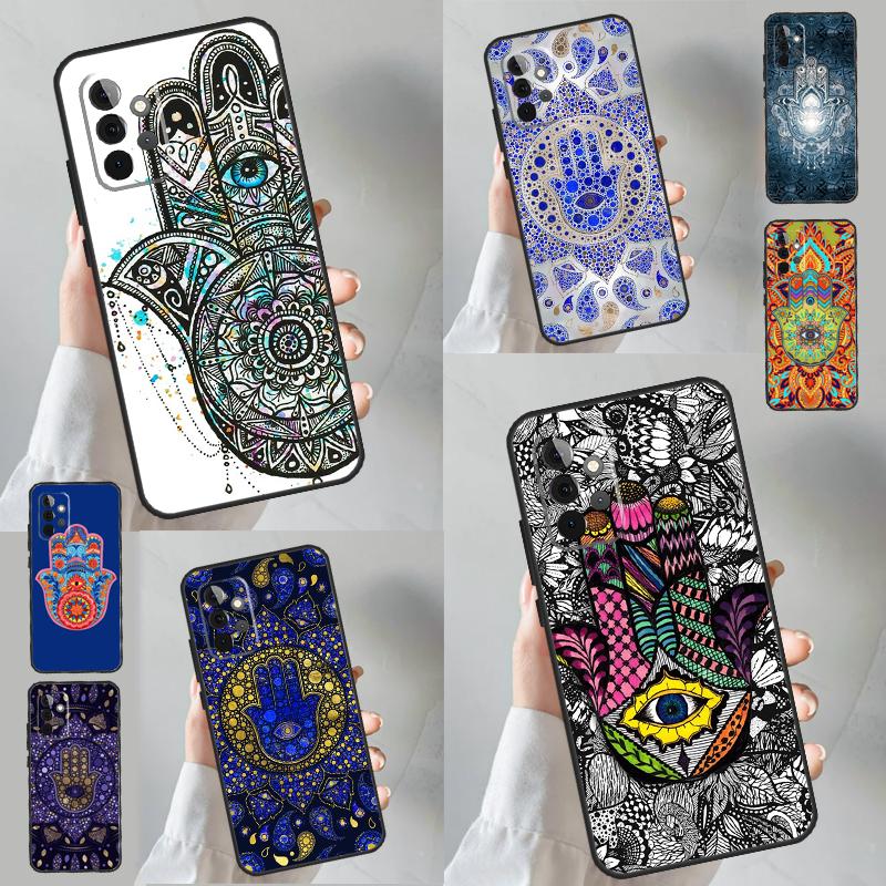 Hamsa Hand of Fatima Phone Case For Samsung Galaxy A15 A25 A35 A55 A53 A33 A13 A52 A32 A12 A51 A71 A14 A34 A54