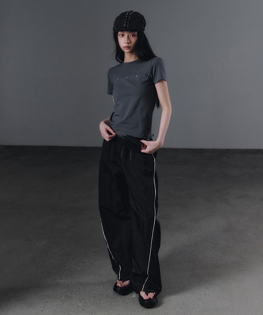 Geulouhaideu Cadit Line Elastic Waist Long Pants