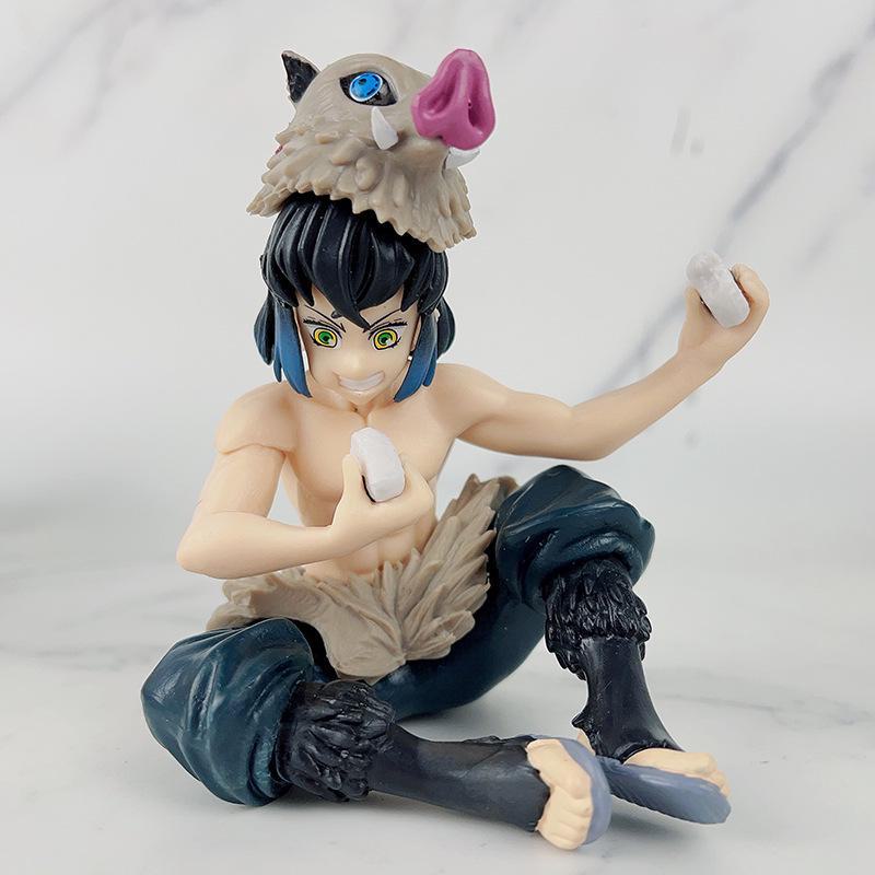 Demon Slayer Rice Ball Cup Noodles Figurines: Nezuko, Tanjiro, Zenitsu, Inosuke Doll Ornaments