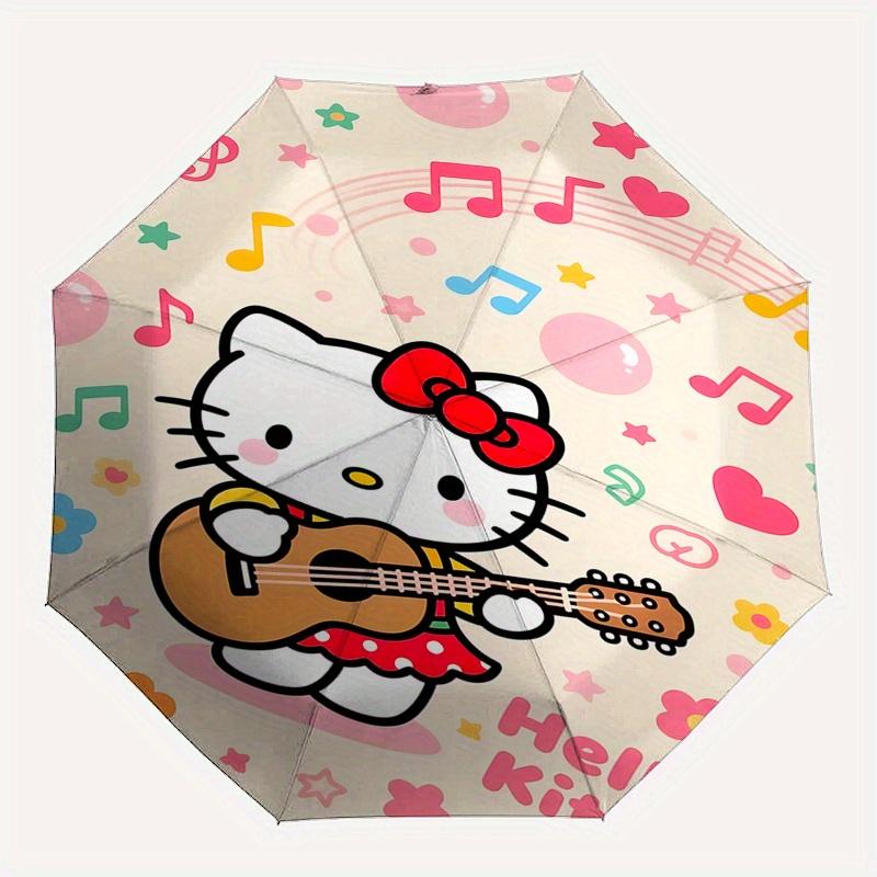 Hello Kitty, Music Automatic opening and closing folding umbrella with 8-rib frame and compact travel design, perfect for all occasions | St