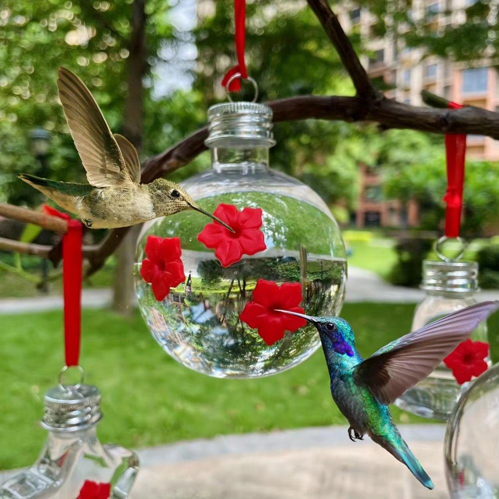 Transparent Hummingbird Feeder Visible Birds Water Dispenser Courtyard Decoration