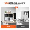 Organizadores de Literatura, Buzón de Oficina de 12 Compartimentos con Estantes Ajustables, Clasificador de Literatura de Madera 20.4x12x16.1 pulgadas para Oficina, Hogar, Aula,