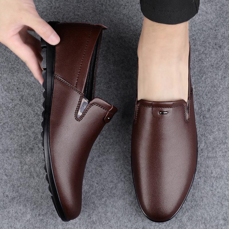 

Трендовые мужские легкие лоферы из коровьей кожи - Мягкая поверхность и подошва Повседневные кожаные слипоны 39