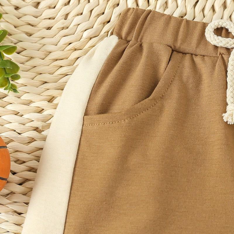 Toddler Baby Boy O-neck Vest and Drawstring Shorts Clothes Set