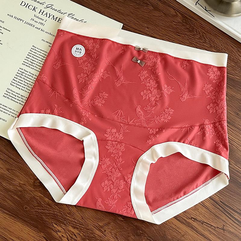 

Женское нижнее белье больших размеров в китайском стиле, жаккардовое с тиснением, сексуальное кружевное бесшовное нюдовое дышащее 3XL красный