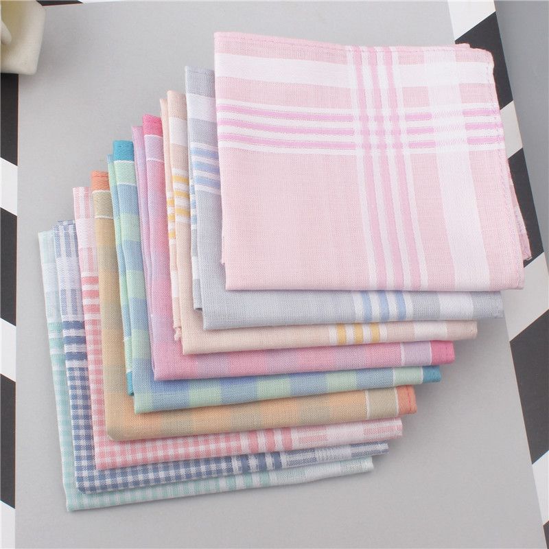 (Buy 10 Get 1 Free) Cotton Gentleman Men Handkerchief Old-Fashioned Classic Handkerchief Women's Portable Thin Cloth Square Scarf