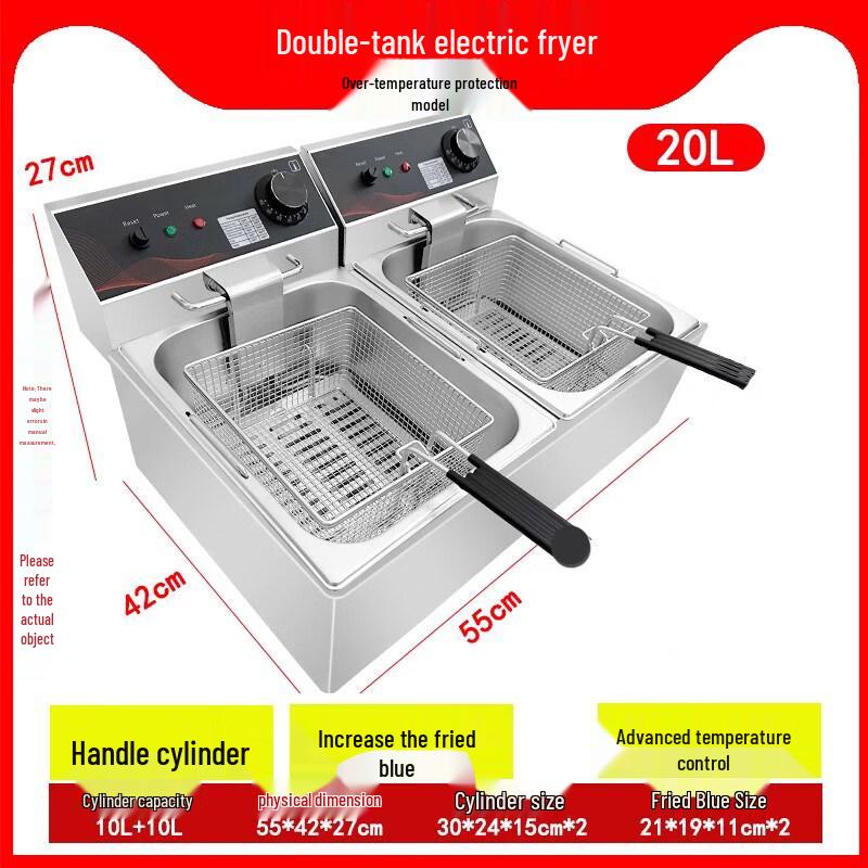 JPHZNB Electric Deep Fryer with Temperature Protection