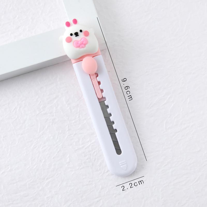 Custom Cute Cartoon Bear Utility Knife for Paper Cutting and Unboxing - Ideal for Students and Offices