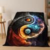 Yin Yang Symbol Chinese Tai Chi Flannel Blanket Soft Warm Throw Blanket for Bedroom Living Room Bed Travel Camping Picnic Gift