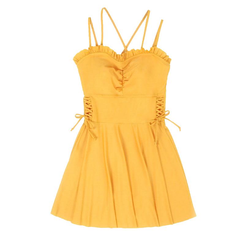 2025 Women's High-End One-Piece Swimsuit: Conservative Skirt Style, Tummy Slimming, Strappy Design, Ideal for Hot Springs and Summer