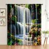 2pcs, Curtain Natural Scenery Versatile Polyester Fabric,Without Electricity Family Party Decoration Applies To All Occasions De