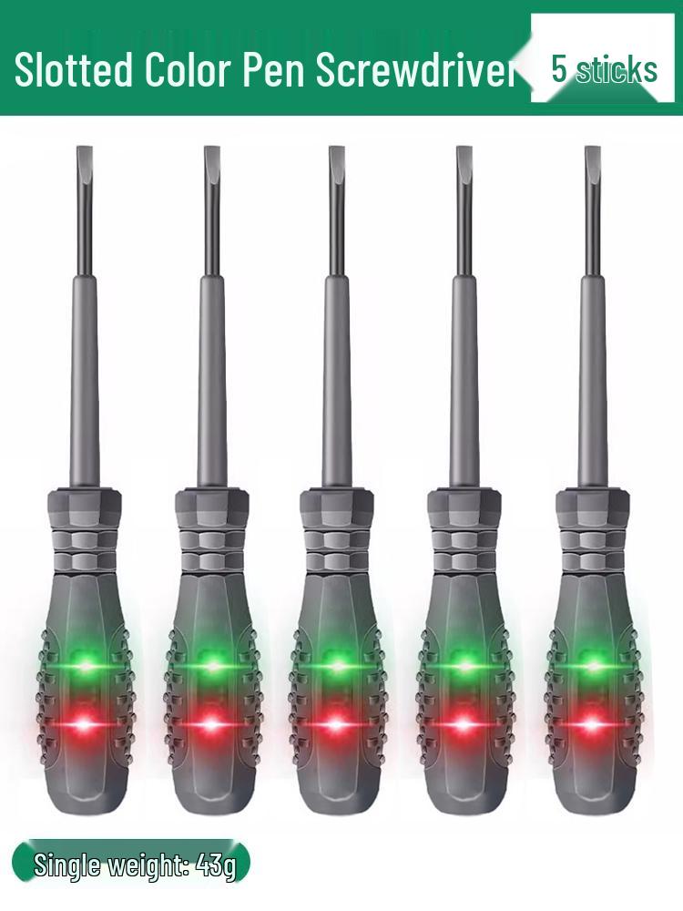 Electrician's Smart Test Pen: Color Light Screwdriver for Open Circuit, Breakpoint, Live & Neutral Wire Testing, High Torque for Household Use.