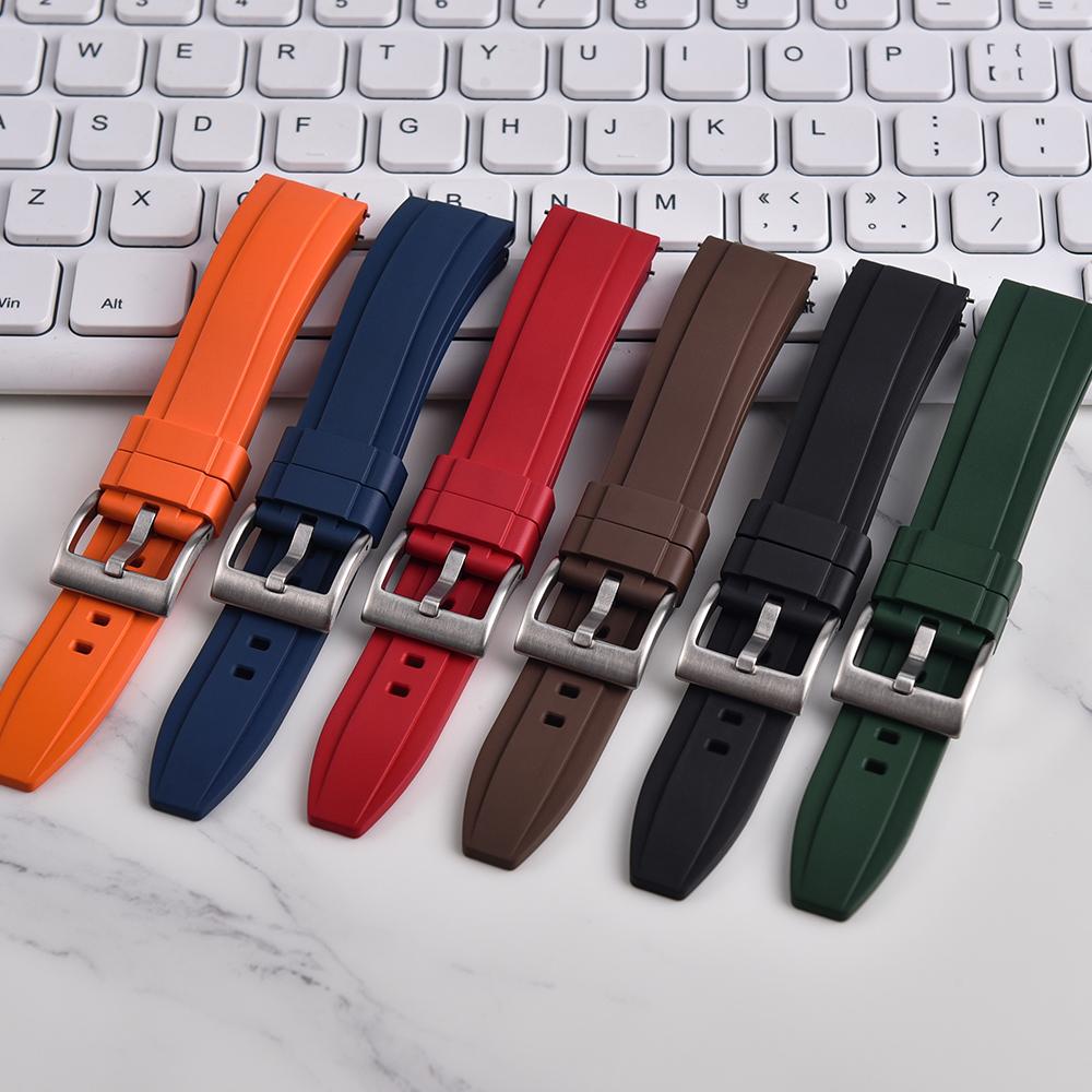 JUELONG Vulcanized FKM Rubber Watch Strap 18mm 19mm 20mm 21mm 22mm 23mm 24mm Perfect Fit Flat End Quick Release Watchbands