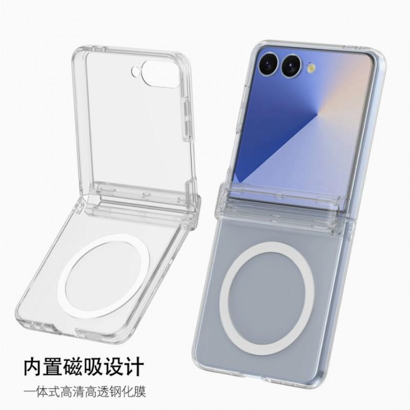 Magnetic Snap Case Galaxy Z Flip 8 7 FE 6 5 PC Hard Shell With Hinge Wireless Charging Compatible Anti-Slip