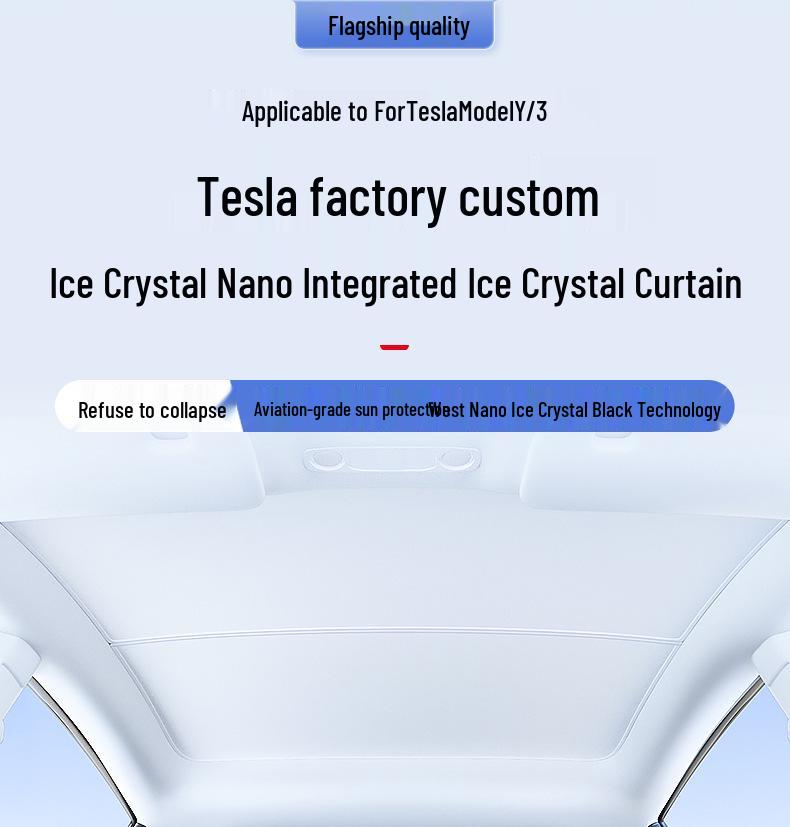 Tenda parasole e rete isolante termica per tetto apribile Tesla Model Y/3