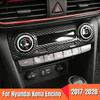 Car Air Conditioner Switch Panel Cover Trim ABS Carbon Fiber Sticker Styling Accessories Fit For Hyundai Kona Encino 2017-2020