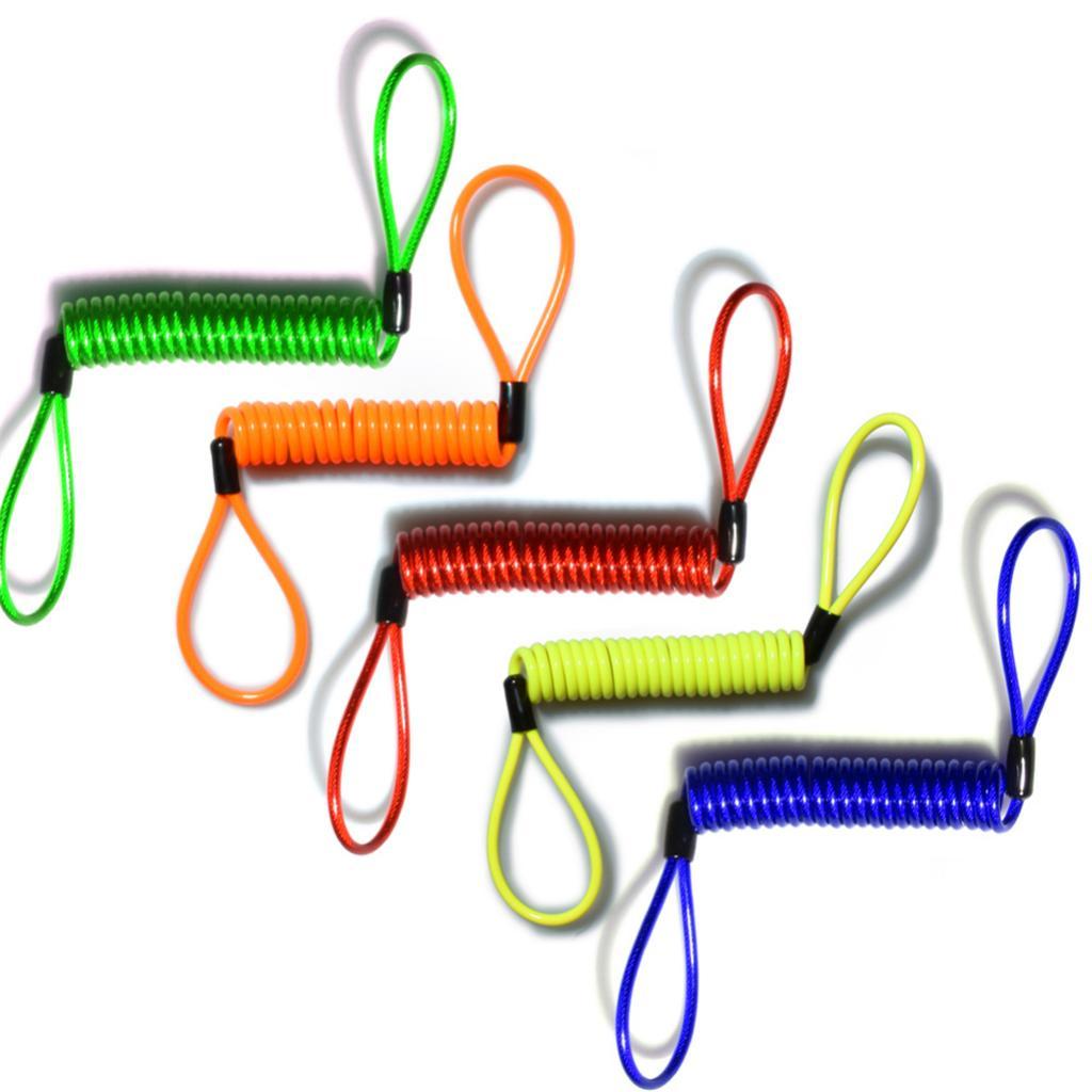 Spring Rope Wheel Vehicle Lock Reminder Cable Lanyard Coil Alarm Wire Security for Bicycle Motorbike