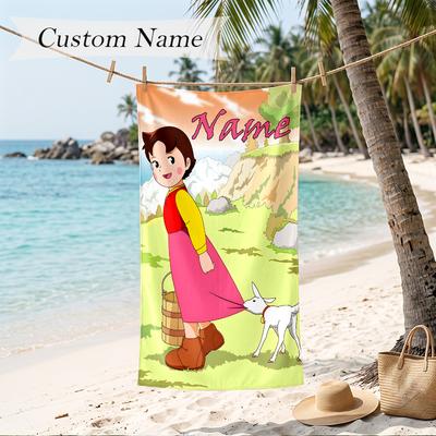 Heidi Custom Name Printed Beach Towel Personalized Soft Towel For Swimming Beach Travel