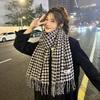 Autumn and winter Korean version of street fashion versatile plaid scarf female retro versatile thickened warm scarf student couple