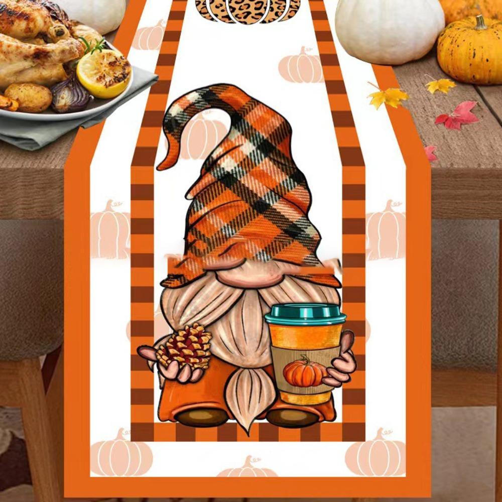Christmas Table Runner Linen Holiday Decor Creative Halloween Thanksgiving Tablecloth Festive Atmosphere