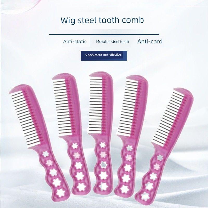 

Anti-Static Wig Care Tool for Wig Steel Tooth Comb to Prevent Wigs from Drying, Frizz and Knotting Portable Comb 5 Combs