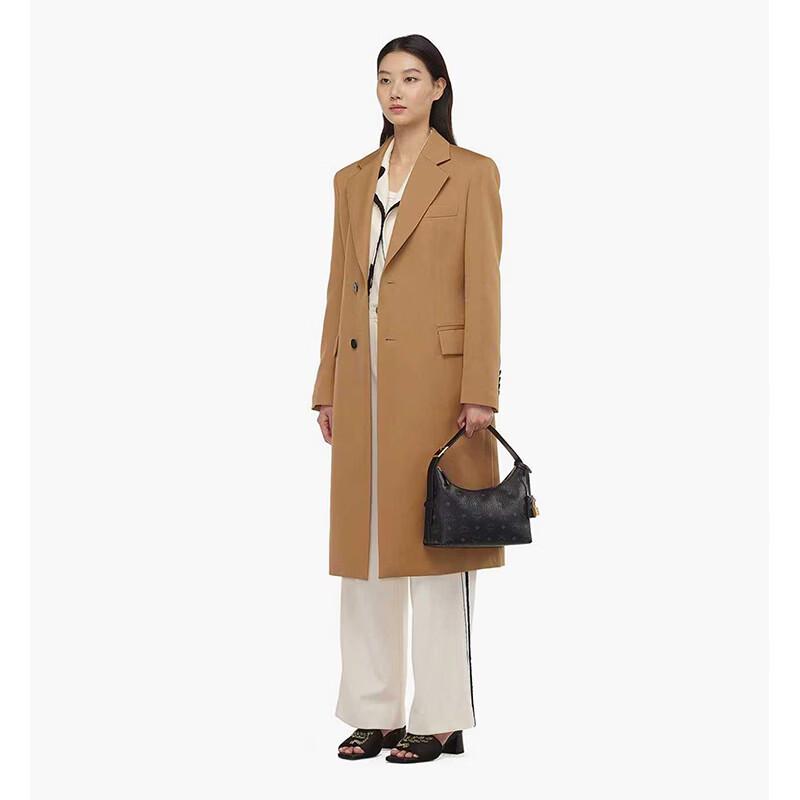 MCM AREN Visetos Monogram Small Shoulder Bag with Lock Charm