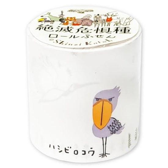 Seal Do Japan-made Roll Sticky Notes Endangered Bird Species Animals 6 Designs 4560mm 80 Sheets Full Adhesive Perforated Shinzi Katoh ks-rf-10028
